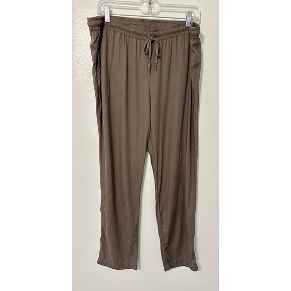 Kut From The Kloth Davie Wide Leg Pants Sz‎ L  Brown Thin Lightweight - Picture 1 of 10